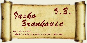 Vasko Branković vizit kartica